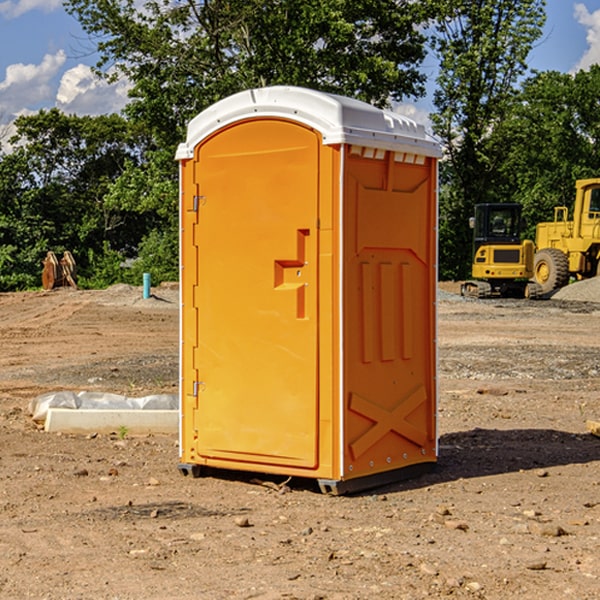 how often are the portable restrooms cleaned and serviced during a rental period in Round Hill